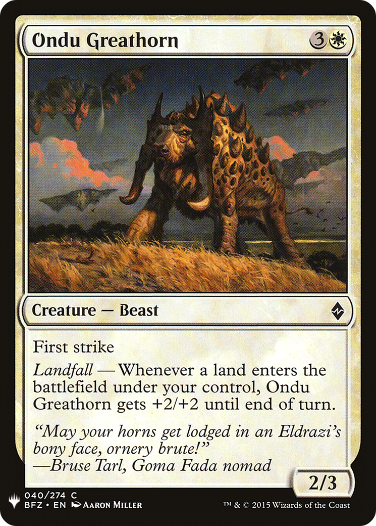 Ondu Greathorn [Mystery Booster] | Grognard Games