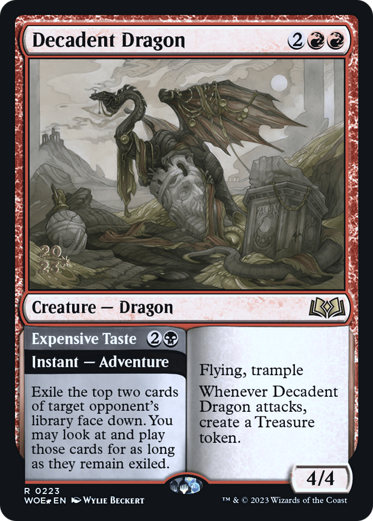 Decadent Dragon // Expensive Taste [Wilds of Eldraine Prerelease Promos] | Grognard Games