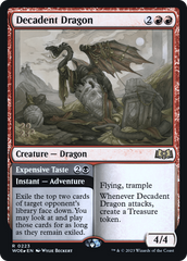 Decadent Dragon // Expensive Taste [Wilds of Eldraine Prerelease Promos] | Grognard Games