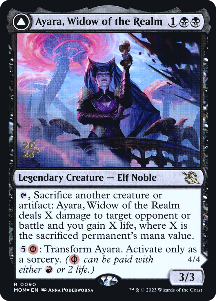 Ayara, Widow of the Realm // Ayara, Furnace Queen [March of the Machine Prerelease Promos] | Grognard Games