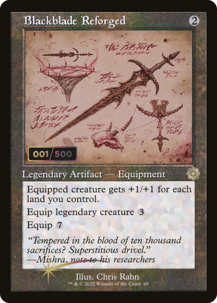 Blackblade Reforged (Retro Schematic) (Serial Numbered) [The Brothers' War Retro Artifacts] | Grognard Games