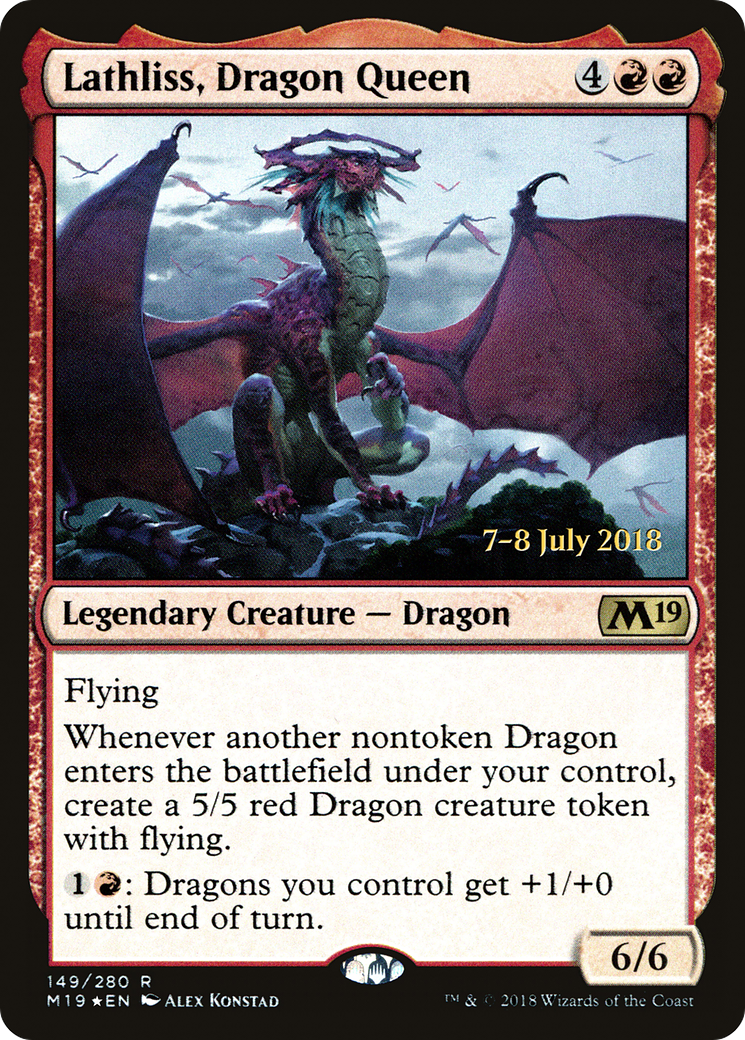 Lathliss, Dragon Queen  [Core Set 2019 Prerelease Promos] | Grognard Games