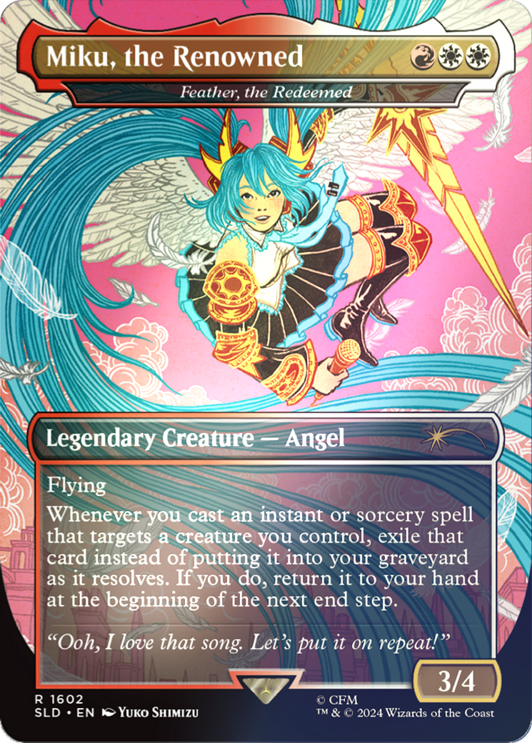 Miku, the Renowned - Feather, the Redeemed (Japanese - Rainbow Foil) [Secret Lair Drop Series] | Grognard Games