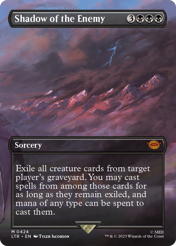 Shadow of the Enemy (Borderless Alternate Art) [The Lord of the Rings: Tales of Middle-Earth] | Grognard Games