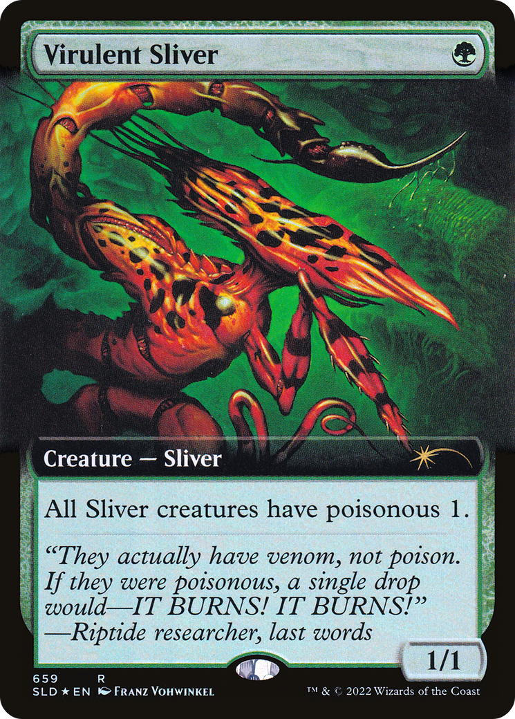 Virulent Sliver (Extended Art) (Step-and-Compleat Foil) [Secret Lair Drop Promos] | Grognard Games