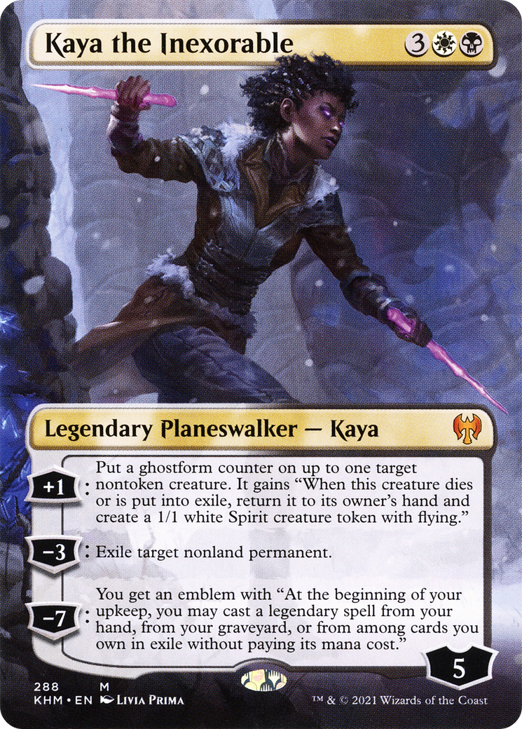 Kaya the Inexorable (Borderless) [Kaldheim] | Grognard Games