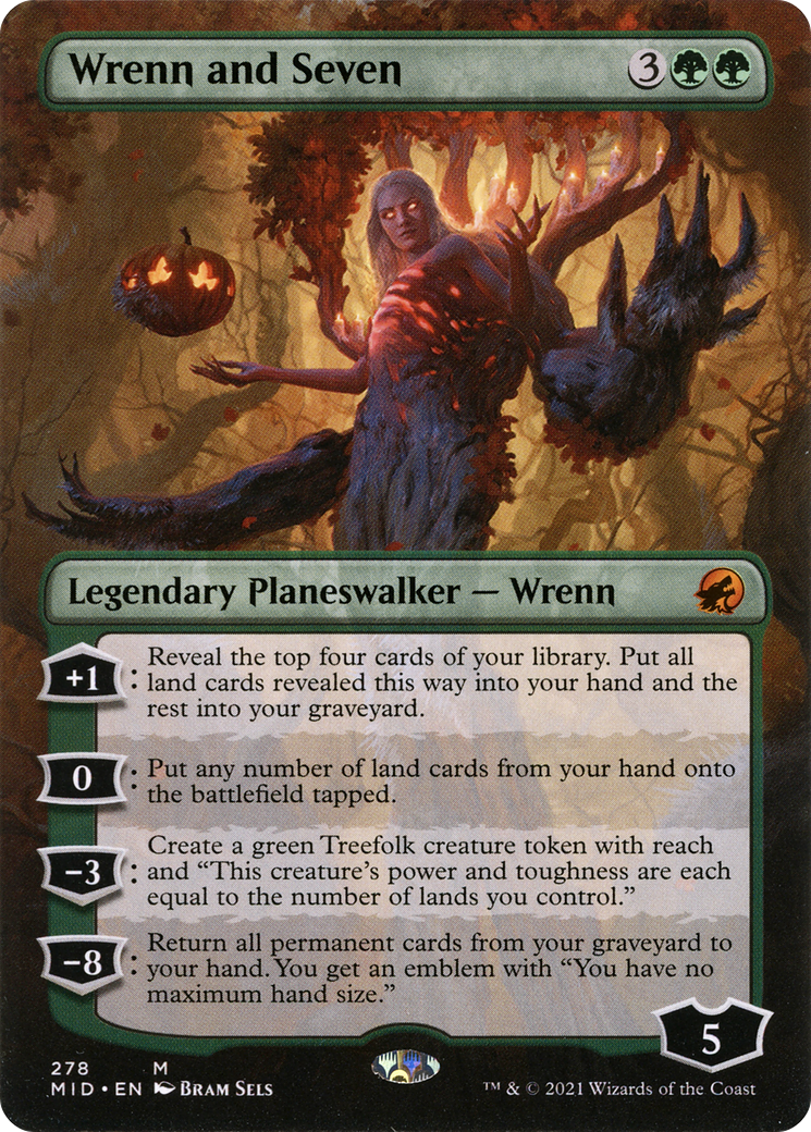 Wrenn and Seven (Borderless) [Innistrad: Midnight Hunt] | Grognard Games