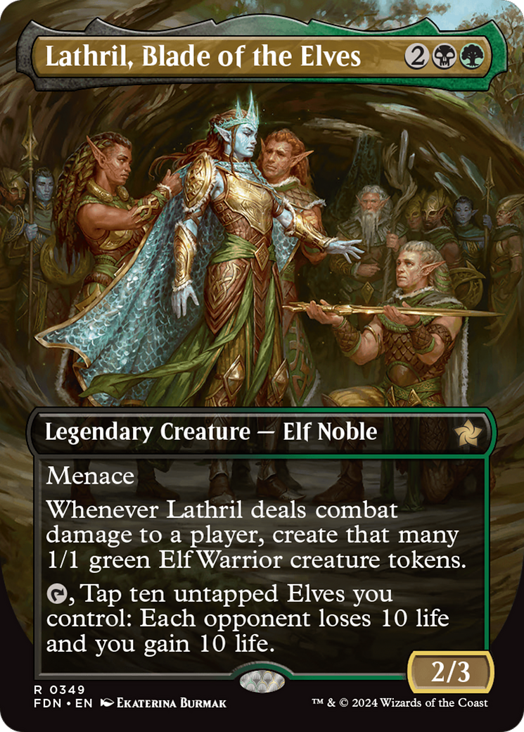 Lathril, Blade of the Elves (Borderless) [Foundations] | Grognard Games