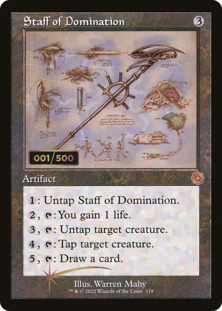 Staff of Domination (Retro Schematic) (Serial Numbered) [The Brothers' War Retro Artifacts] | Grognard Games