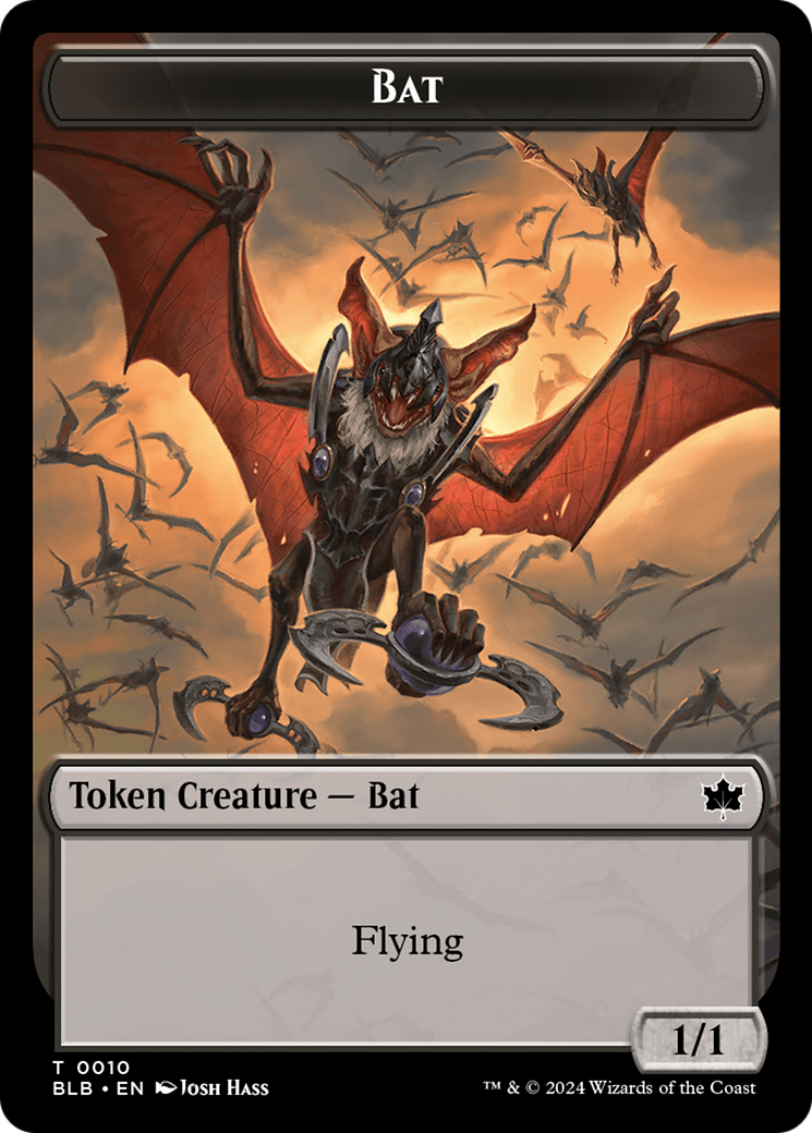 Bat // Warren Warleader Double-Sided Token [Bloomburrow Tokens] | Grognard Games