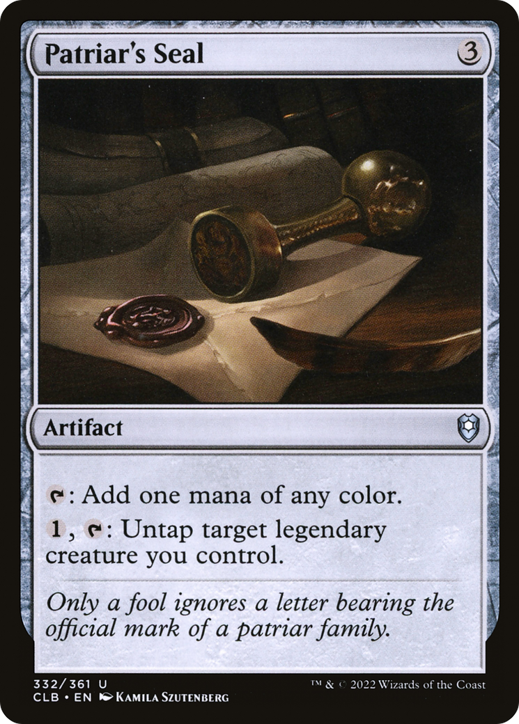 Patriar's Seal [Commander Legends: Battle for Baldur's Gate] | Grognard Games