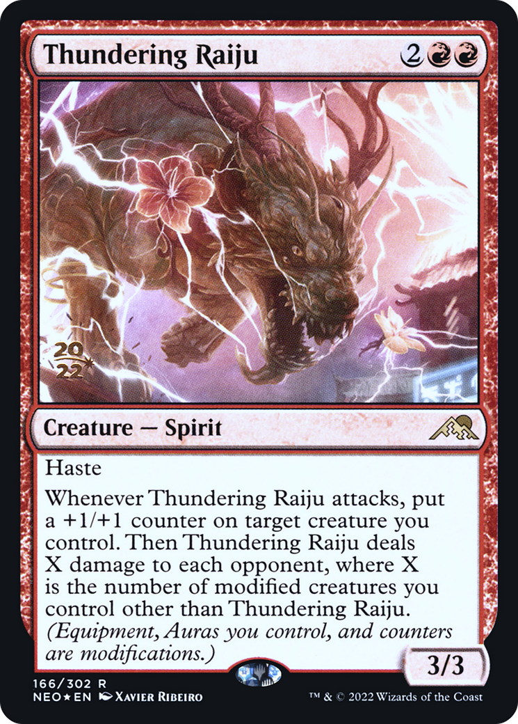Thundering Raiju [Kamigawa: Neon Dynasty Prerelease Promos] | Grognard Games