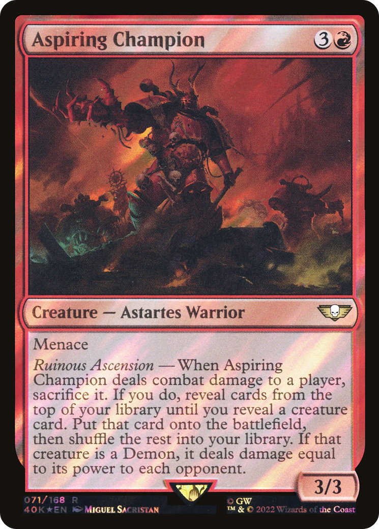 Aspiring Champion (Surge Foil) [Universes Beyond: Warhammer 40,000] | Grognard Games