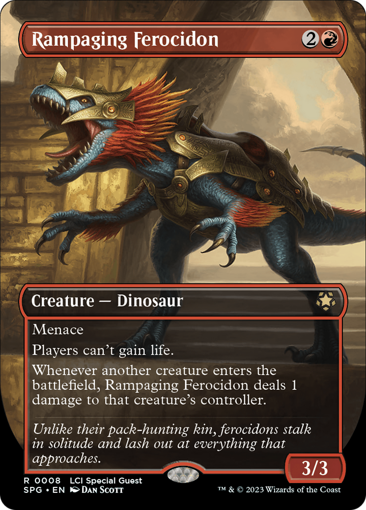 Rampaging Ferocidon (Borderless) [The Lost Caverns of Ixalan Special Guests] | Grognard Games
