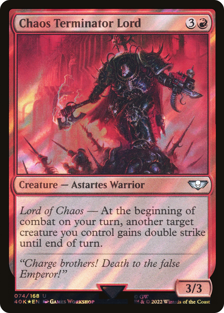 Chaos Terminator Lord (Surge Foil) [Universes Beyond: Warhammer 40,000] | Grognard Games