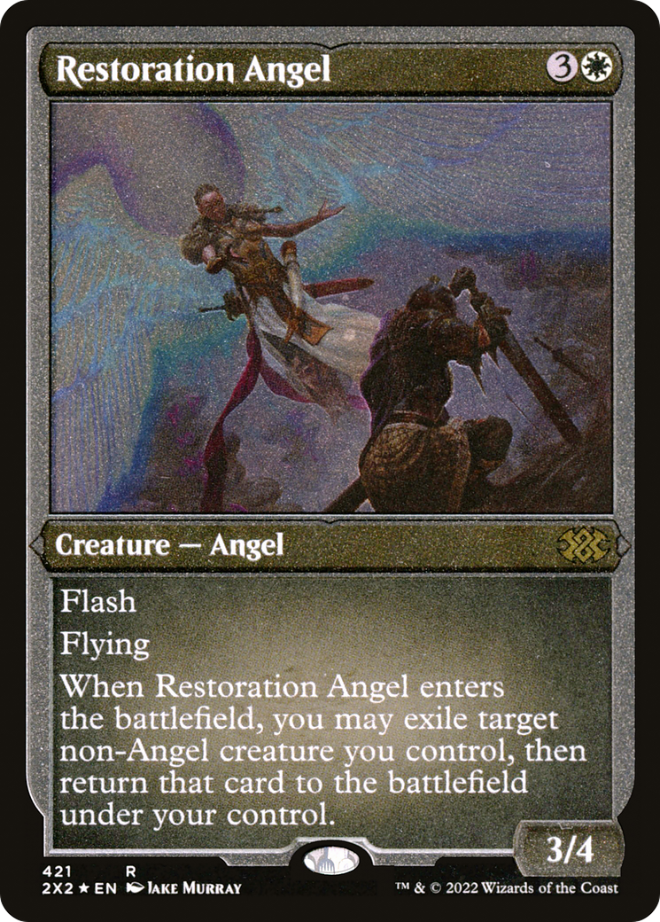 Restoration Angel (Foil Etched) (2X2-421) - Double Masters 2022 Foil | Grognard Games