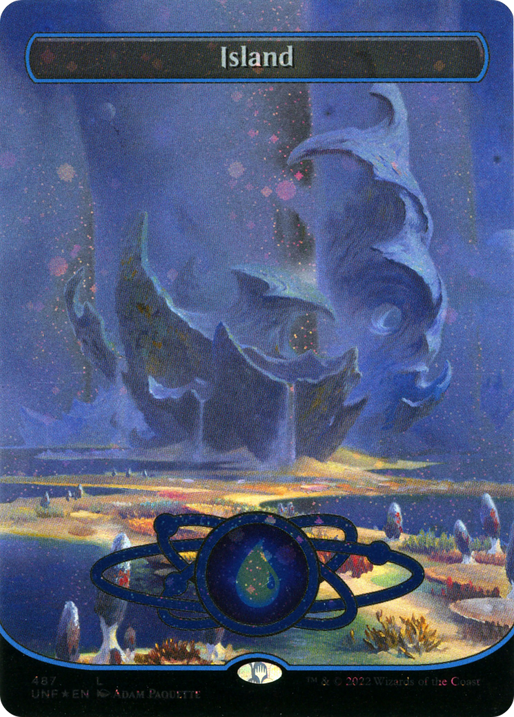 Island (487) (Planetary Space-ic Land) (Galaxy Foil) [Unfinity] | Grognard Games