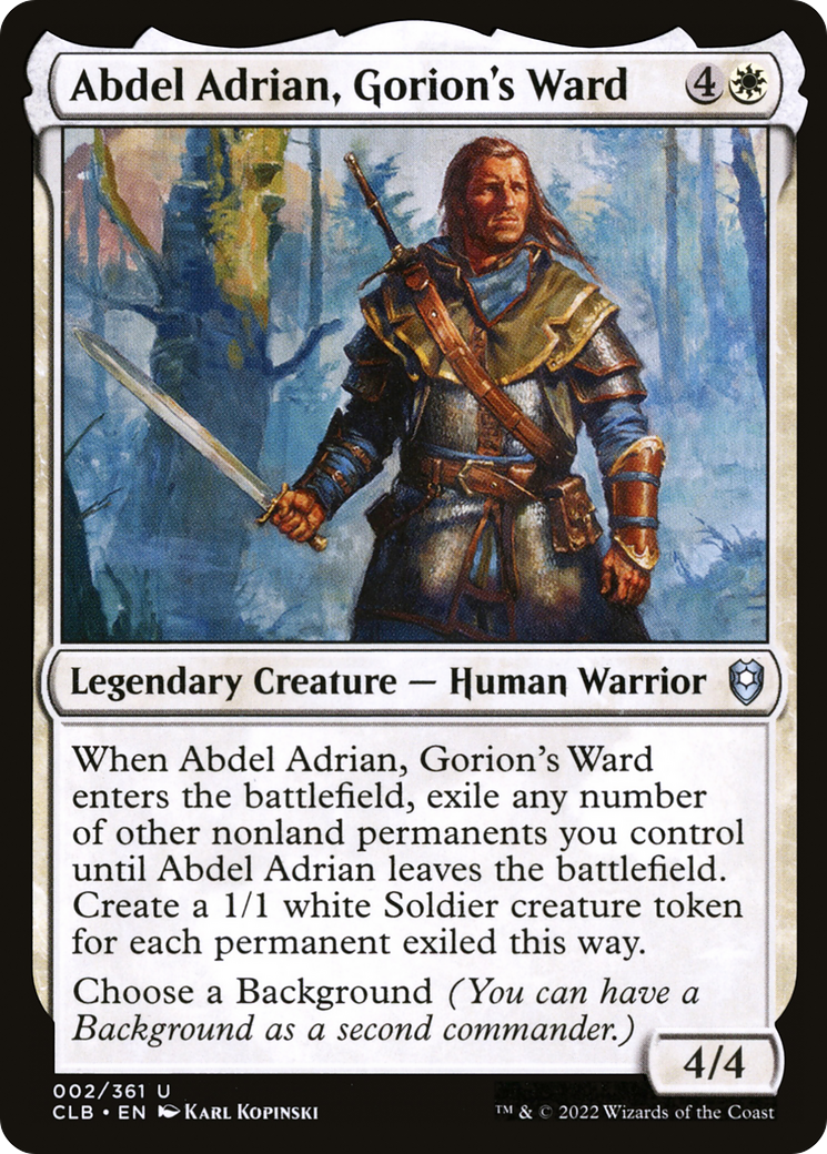Abdel Adrian, Gorion's Ward (CLB-002) - Commander Legends: Battle for Baldur's Gate Foil | Grognard Games