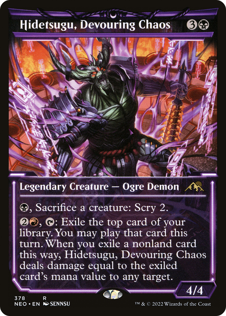 Hidetsugu, Devouring Chaos (Showcase Soft Glow) [Kamigawa: Neon Dynasty] | Grognard Games