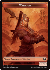 Dragon (0011) // Warrior Double-Sided Token [Tarkir: Dragonstorm Tokens] | Grognard Games