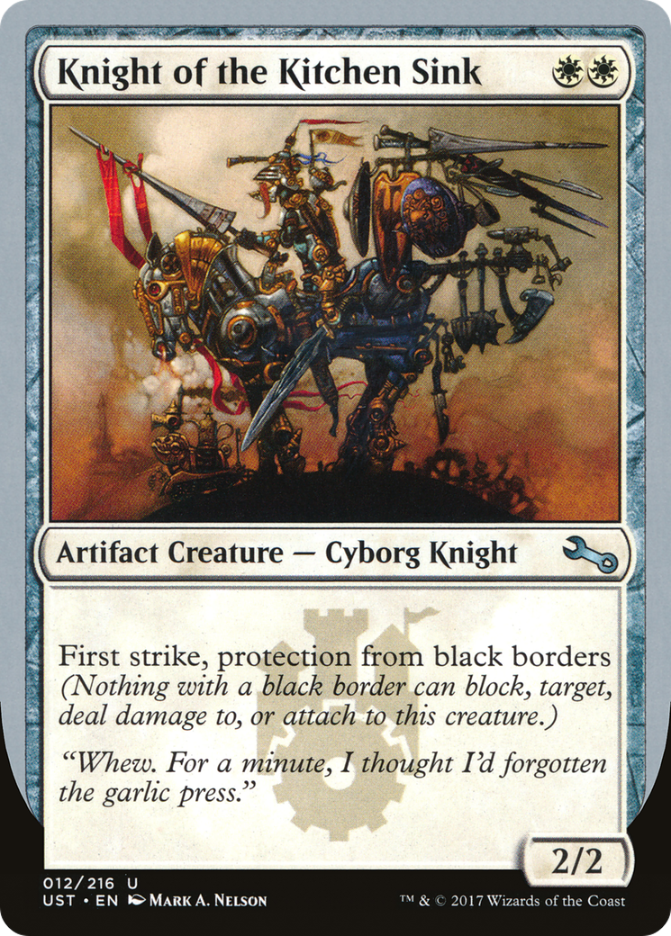 Knight of the Kitchen Sink ("protection from black border") [Unstable] | Grognard Games