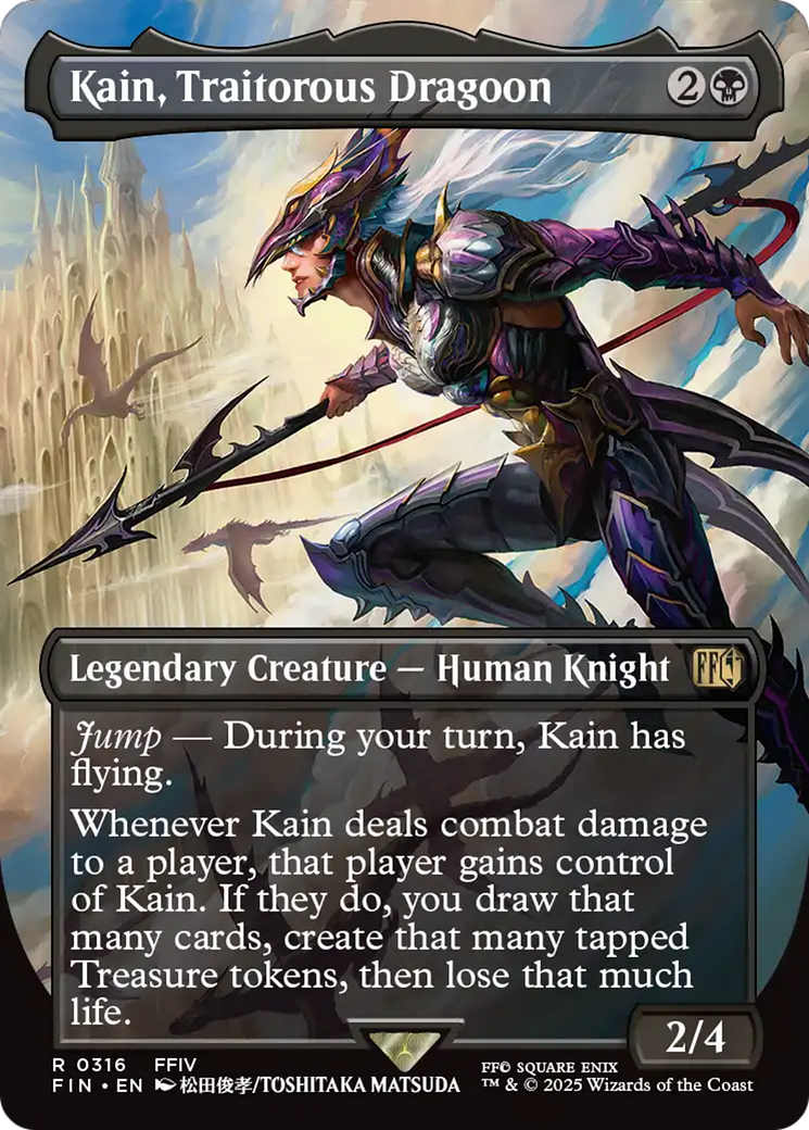 Kain, Traitorous Dragoon (Borderless) (FIN-316) - FINAL FANTASY Foil | Grognard Games