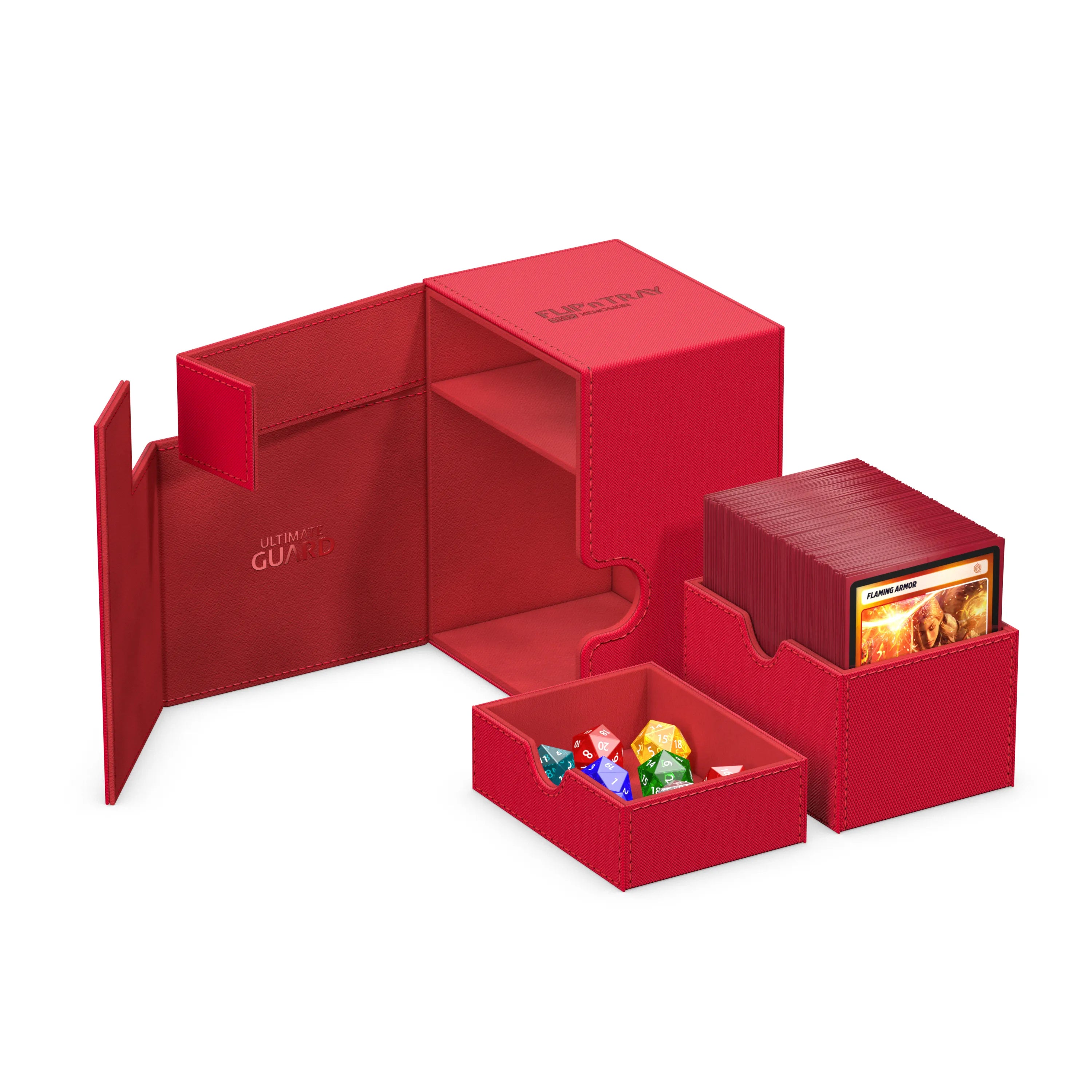 Ultimate Guard Flip'n'Tray 133+ Red | Grognard Games