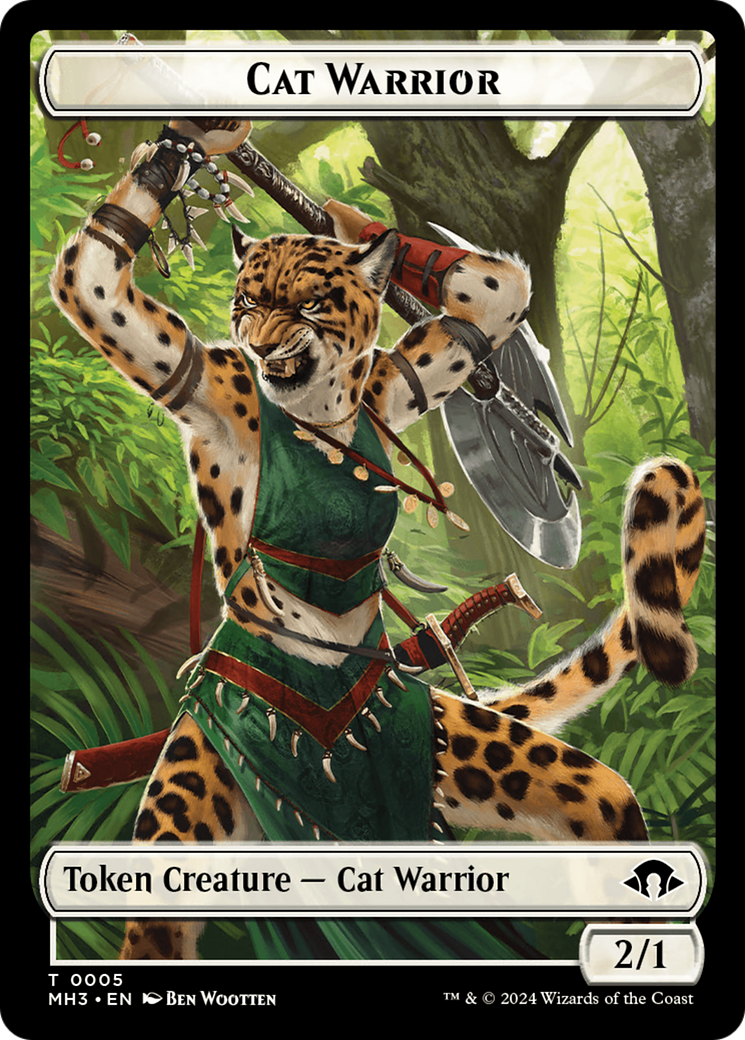 Servo // Cat Warrior Double-Sided Token [Modern Horizons 3 Tokens] | Grognard Games