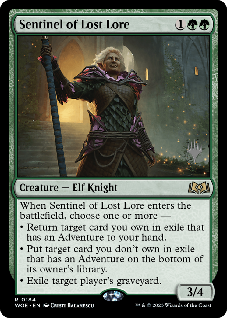 Sentinel of Lost Lore (Promo Pack) [Wilds of Eldraine Promos] | Grognard Games