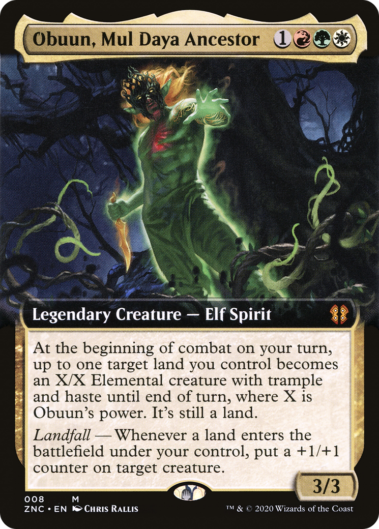 Obuun, Mul Daya Ancestor (Extended Art) [Zendikar Rising Commander] | Grognard Games
