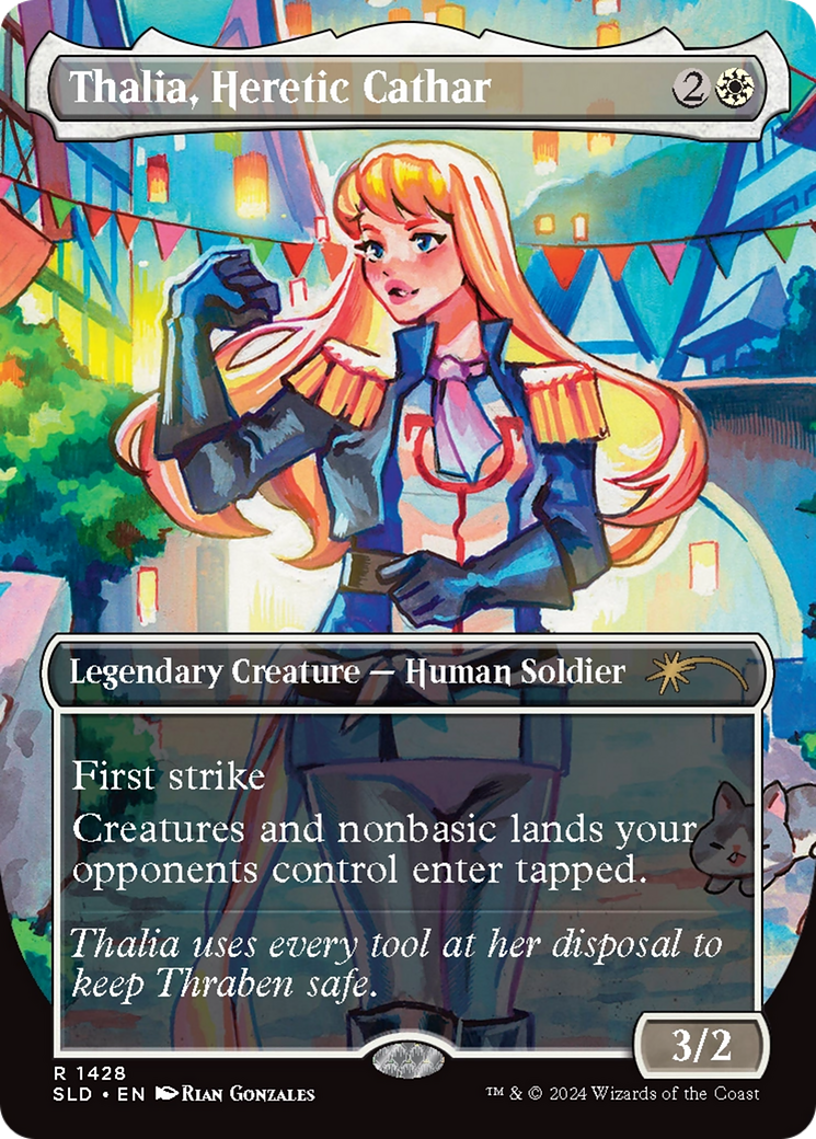 Thalia, Heretic Cathar (SLD-1428) - Secret Lair Drop (Borderless) Foil | Grognard Games