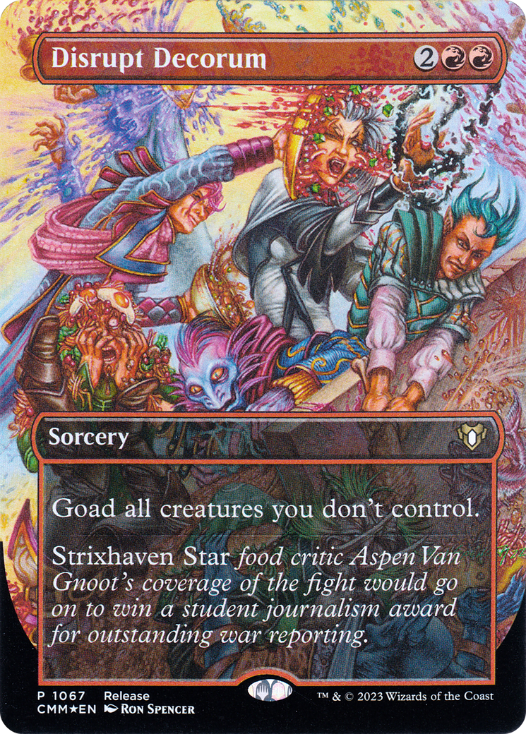Disrupt Decorum (Borderless Alternate Art) [Commander Masters] | Grognard Games