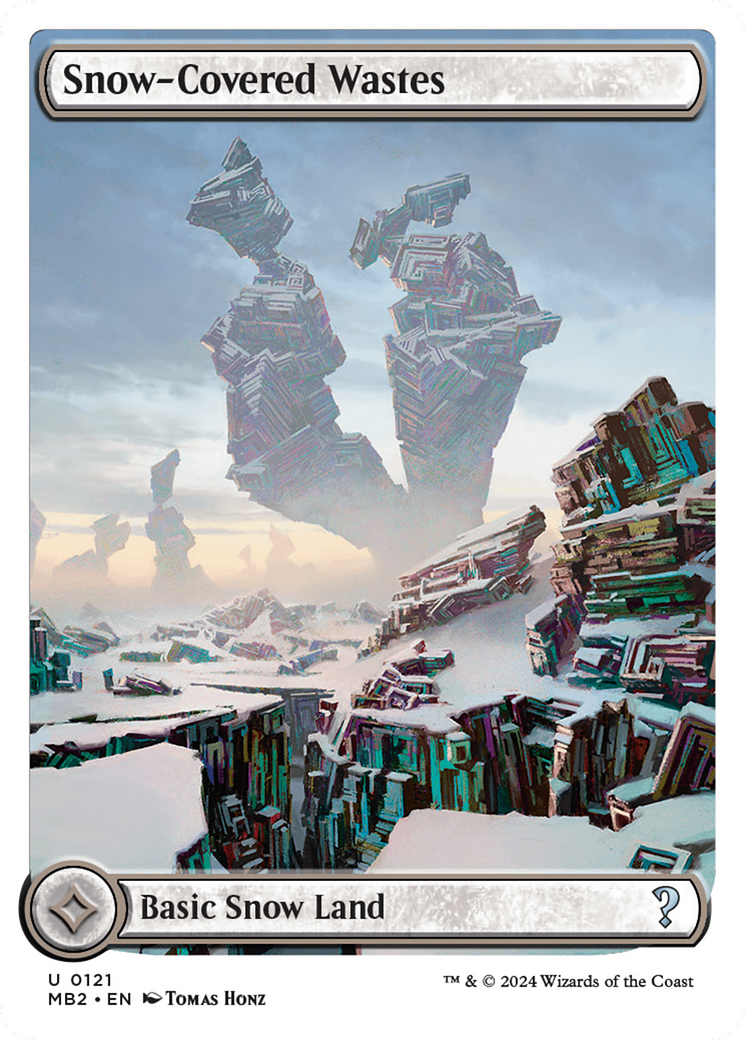 Snow-Covered Wastes (White Border) [Mystery Booster 2] | Grognard Games
