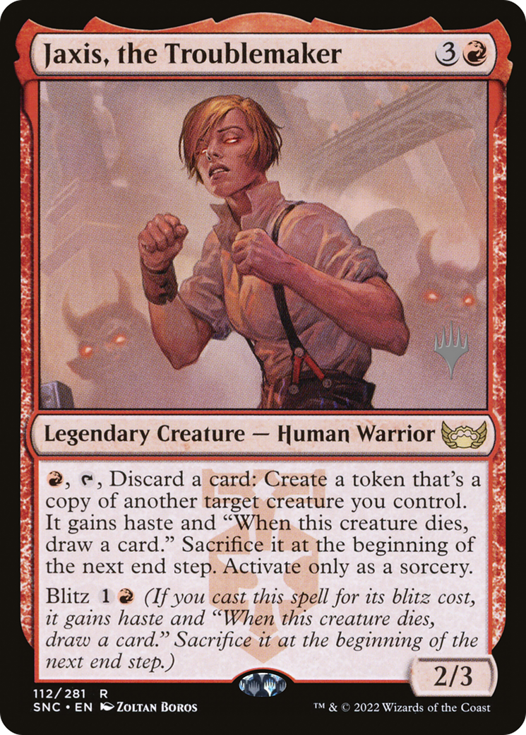 Jaxis, the Troublemaker (Promo Pack) [Streets of New Capenna Promos] | Grognard Games