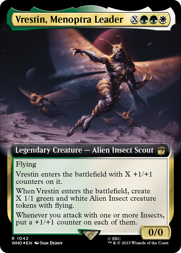 Vrestin, Menoptra Leader (Extended Art) (Surge Foil) [Doctor Who] | Grognard Games