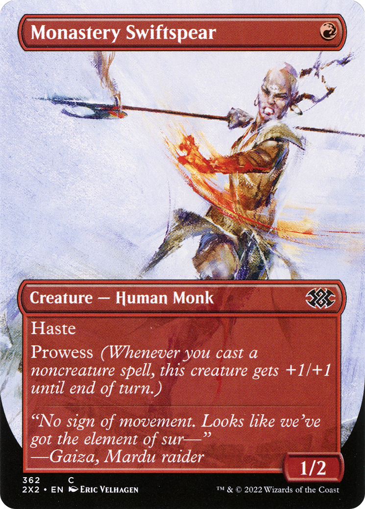 Monastery Swiftspear (Borderless Alternate Art) [Double Masters 2022] | Grognard Games