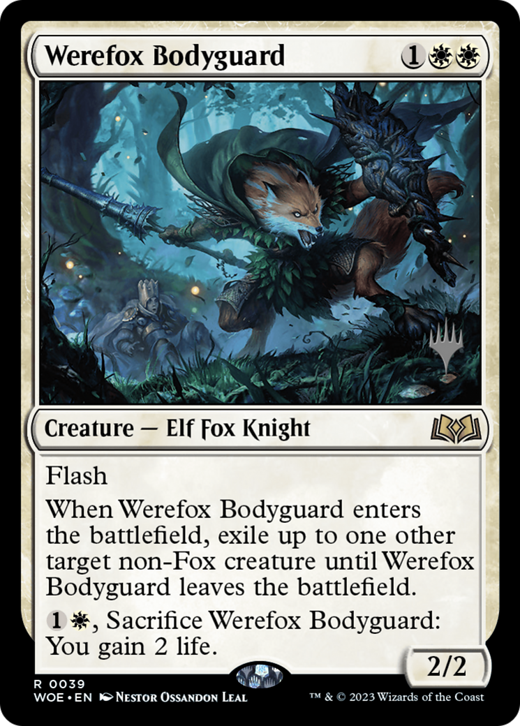 Werefox Bodyguard (Promo Pack) [Wilds of Eldraine Promos] | Grognard Games