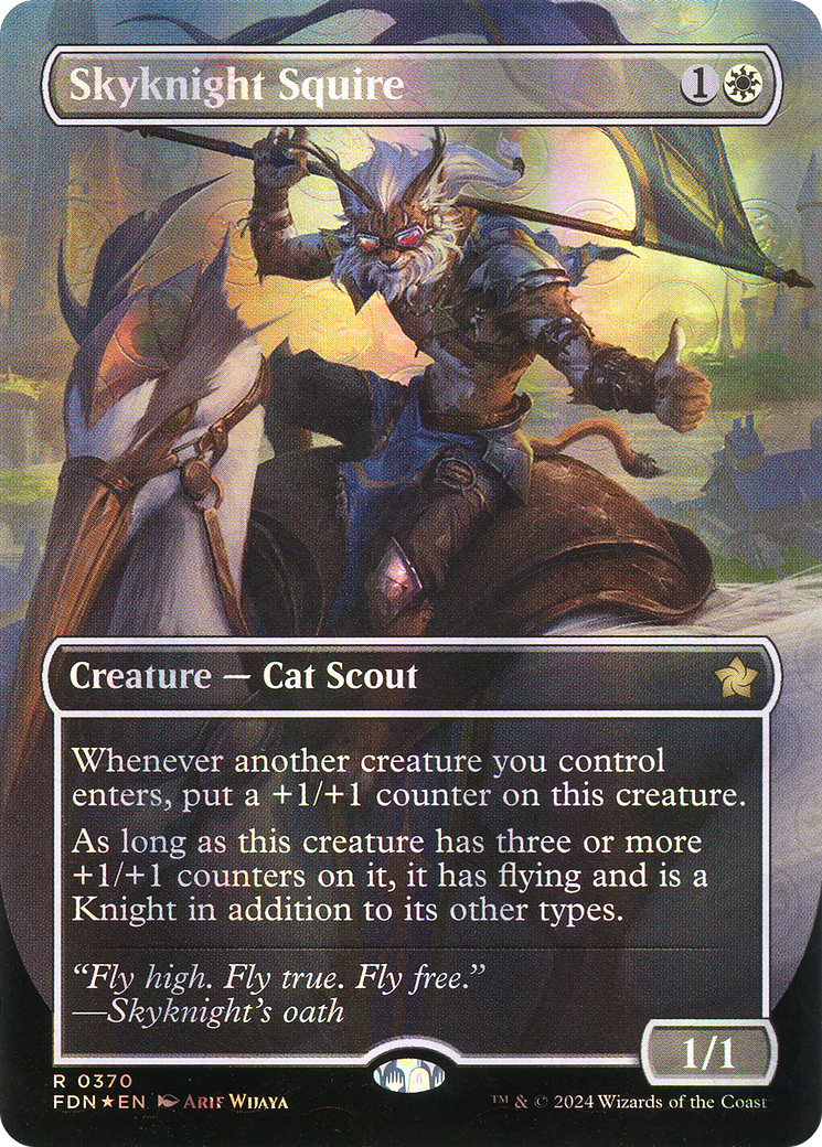 Skyknight Squire (Borderless) (Mana Foil) [Foundations] | Grognard Games