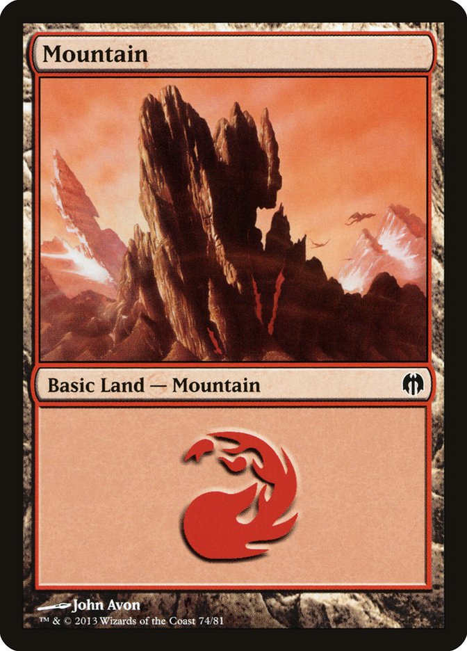 Mountain (74) [Duel Decks: Heroes vs. Monsters] | Grognard Games