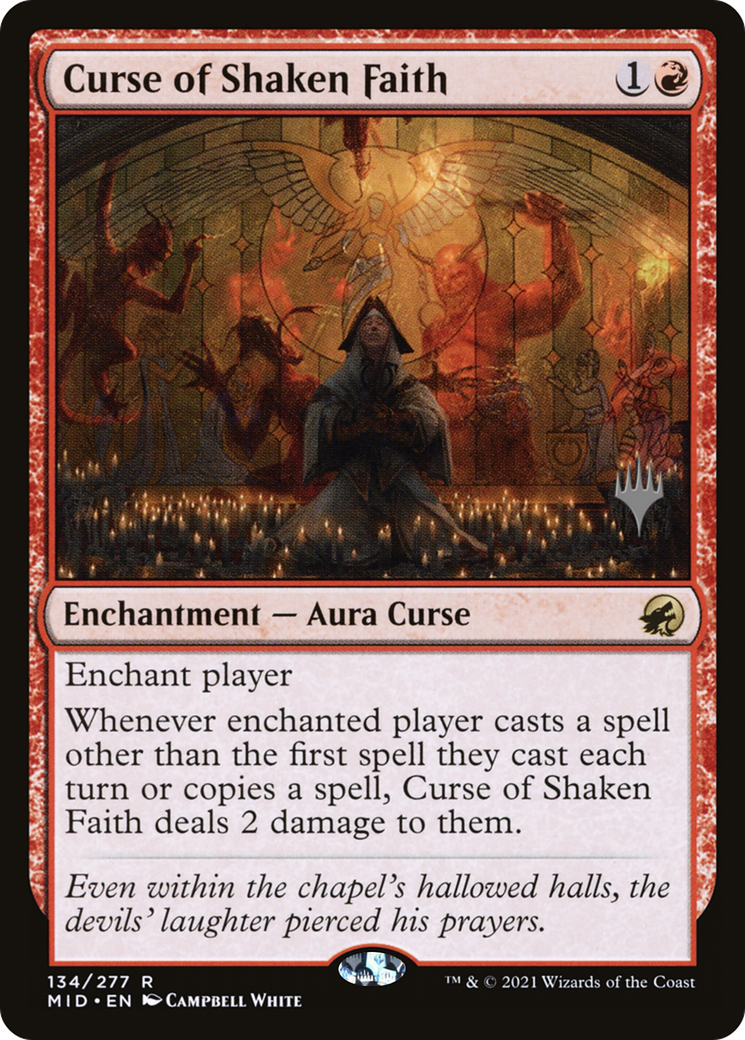 Curse of Shaken Faith (Promo Pack) [Innistrad: Midnight Hunt Promos] | Grognard Games