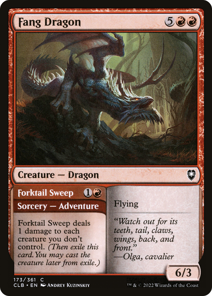 Fang Dragon // Forktail Sweep [Commander Legends: Battle for Baldur's Gate] | Grognard Games