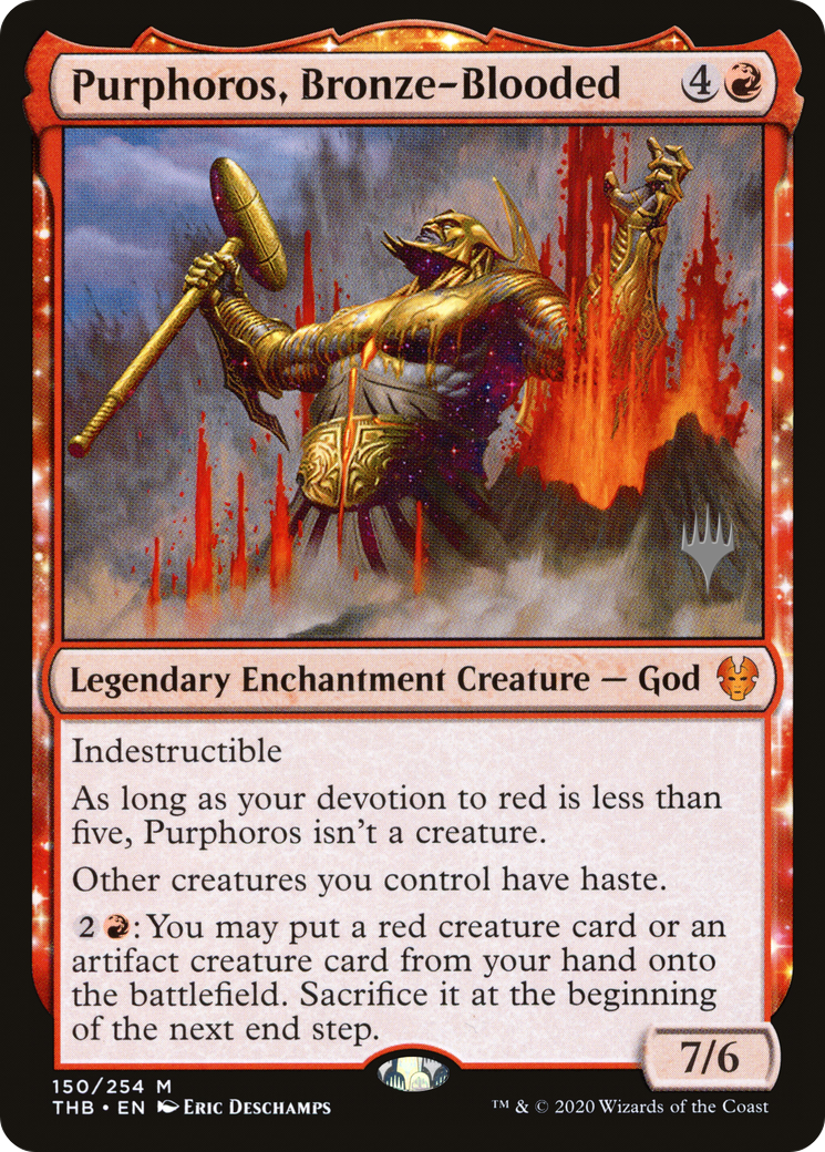 Purphoros, Bronze-Blooded (Promo Pack) [Theros Beyond Death Promos] | Grognard Games