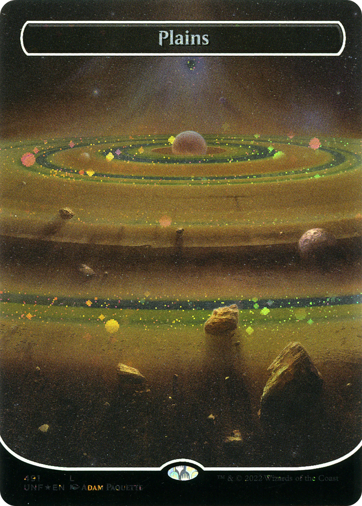 Plains (491) (Orbital Space-ic Land) (Galaxy Foil) [Unfinity] | Grognard Games