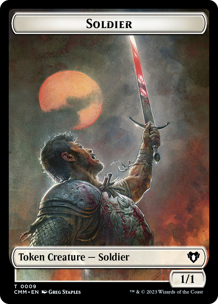 Soldier // Elephant Double-Sided Token [Commander Masters Tokens] | Grognard Games