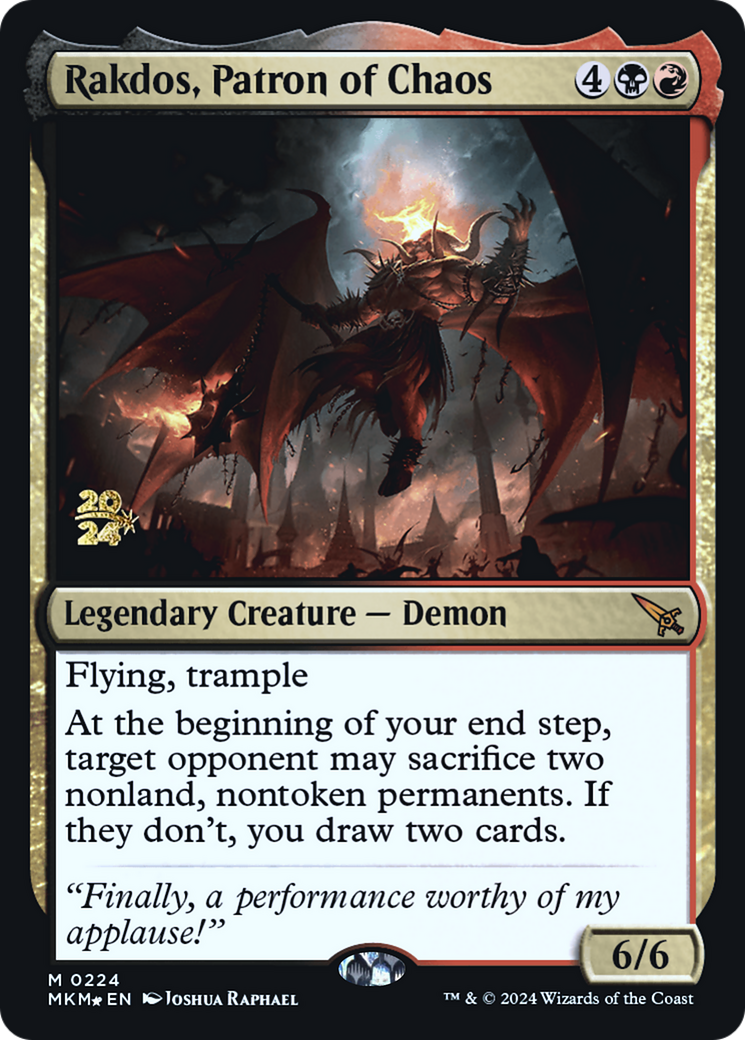 Rakdos, Patron of Chaos [Murders at Karlov Manor Prerelease Promos] | Grognard Games