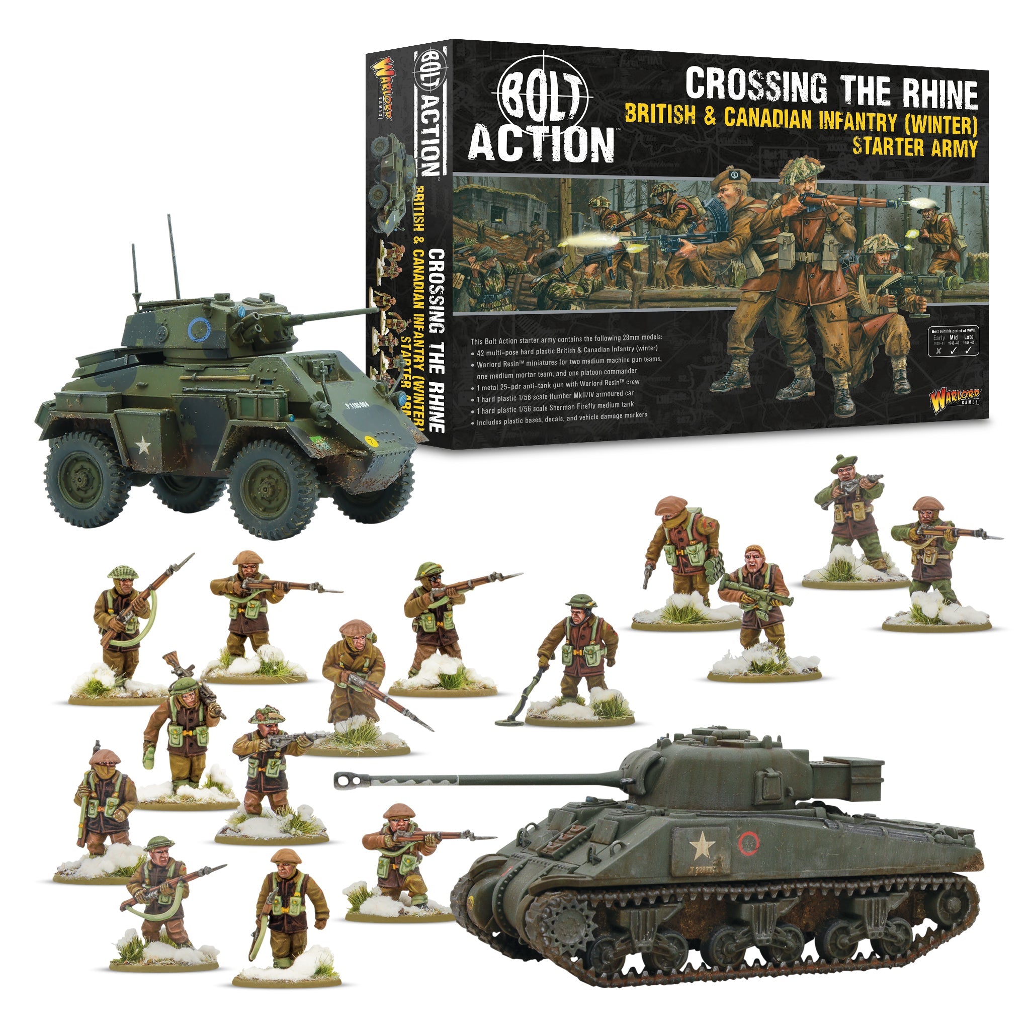'Crossing the Rhine' - British & Canadian infantry (Winter) Starter Army | Grognard Games