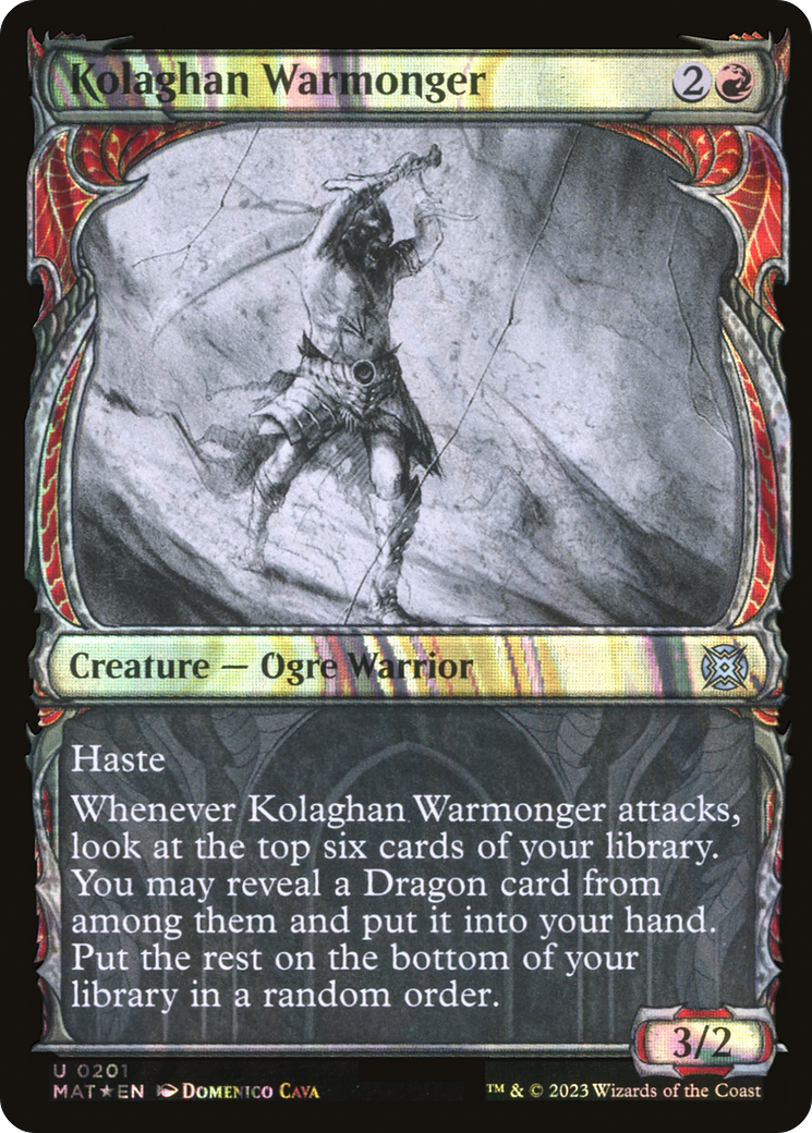 Kolaghan Warmonger (Showcase Halo Foil) [March of the Machine: The Aftermath] | Grognard Games