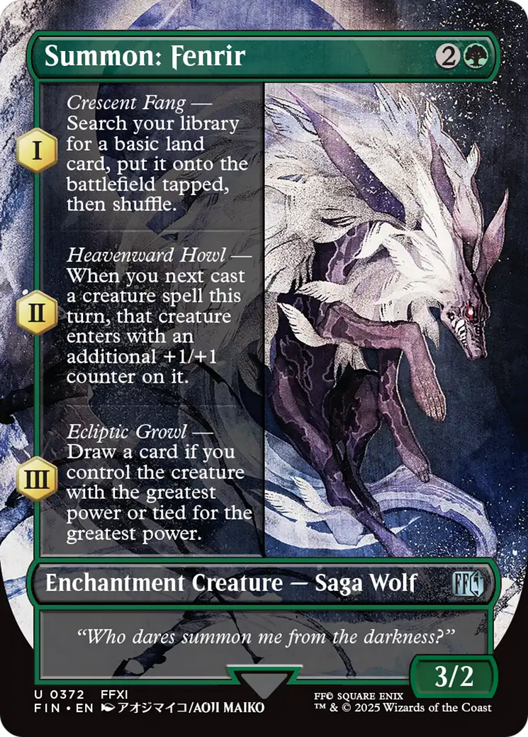 Summon: Fenrir (FIN-372) - FINAL FANTASY: (enchantment) (Borderless) | Grognard Games