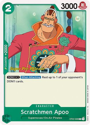 Scratchmen Apoo (ST02-008) - Super Pre-Release Starter Deck 2: Worst Generation | Grognard Games