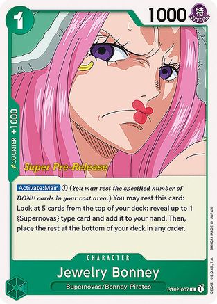 Jewelry Bonney (ST02-007) - Super Pre-Release Starter Deck 2: Worst Generation | Grognard Games
